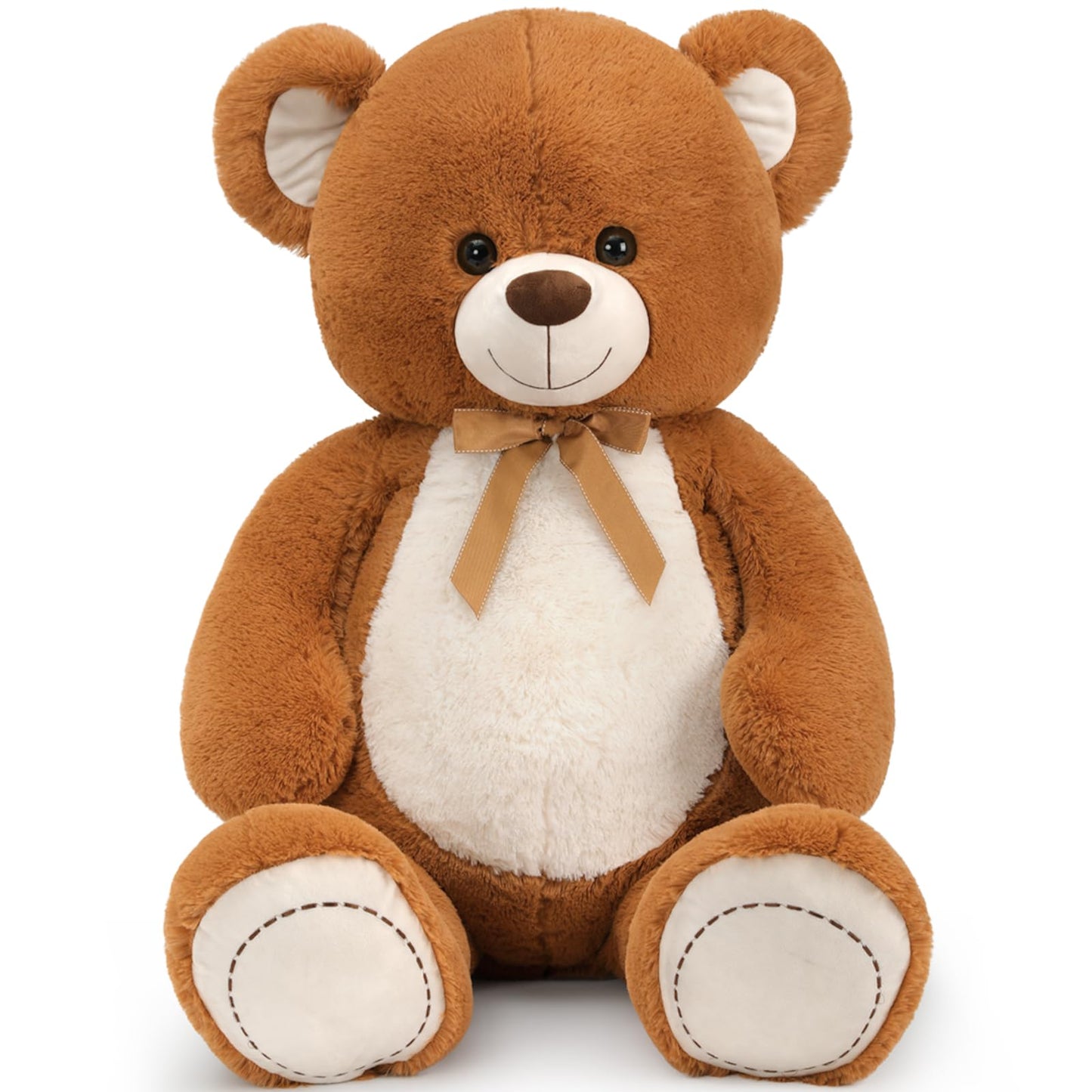 Tezituor 52 Big Teddy Bear - Fluffy Dark Brown Life Size Plush Stuffed Animal for Baby Showers, Kids & Girlfriend Gifts