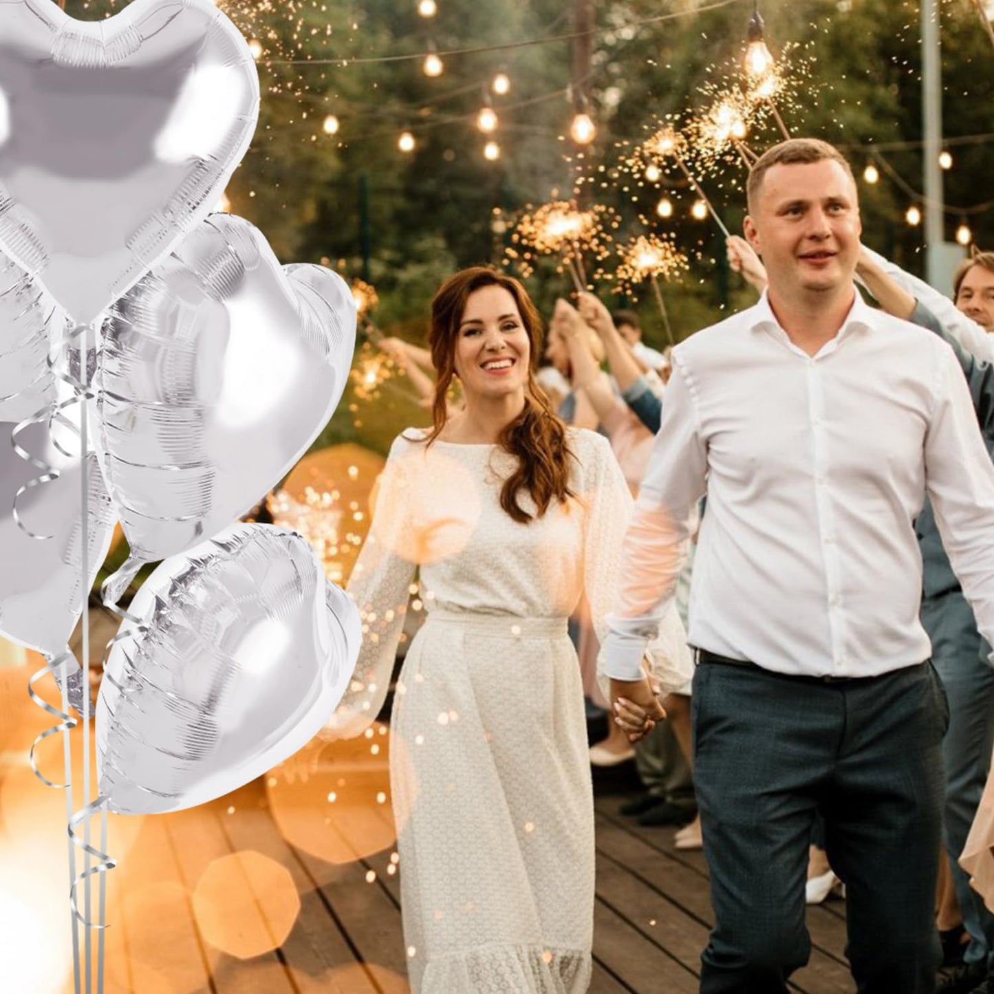 TONIFUL 30Pcs 18 Inch Silver Heart Balloons Silver Heart Shape Foil Mylar Balloons Decoration for Birthday Valentines Day Weddi