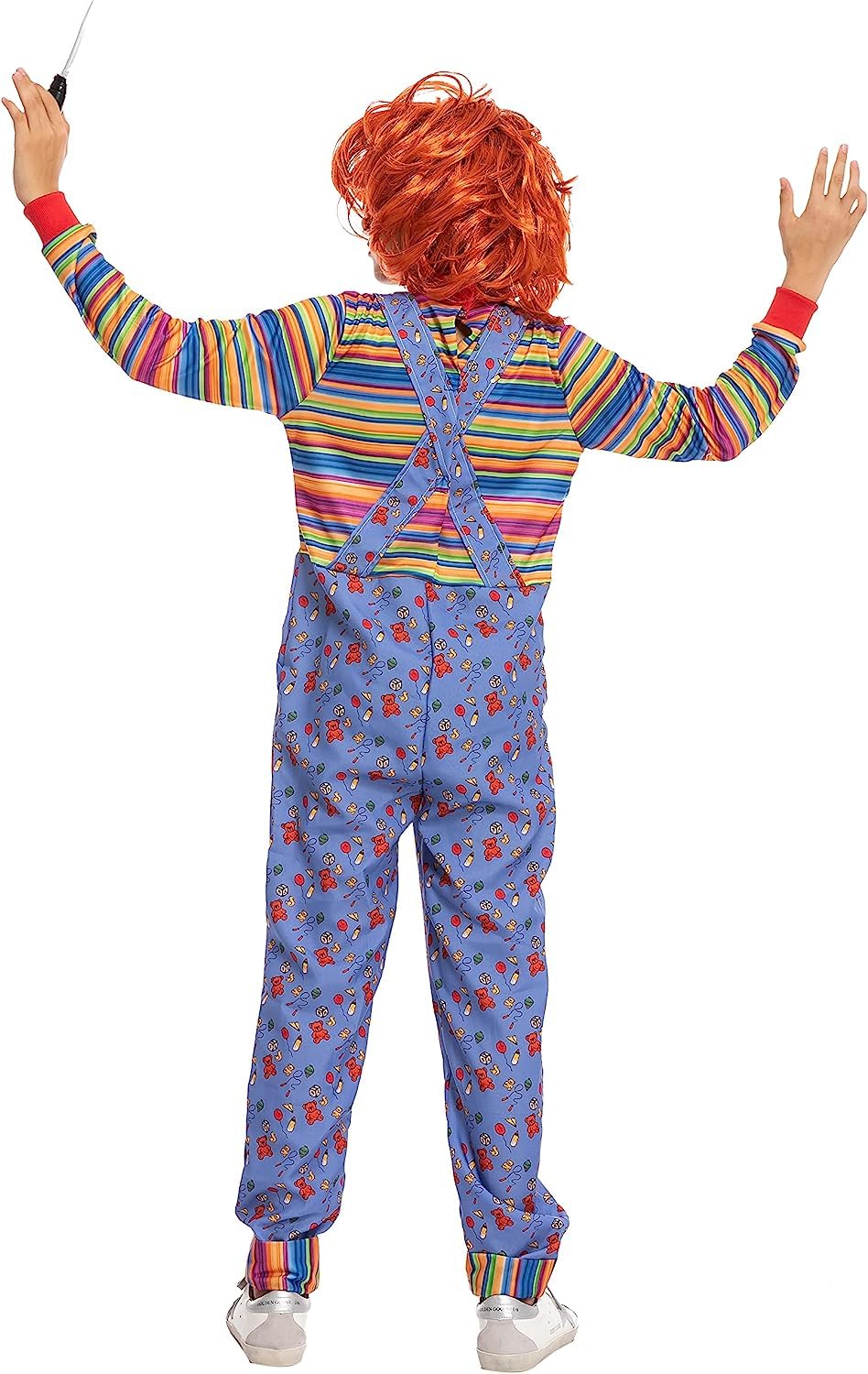 Spooktacular Creations Halloween Killer Costume For Child, Kids Play Blue Costume Jumpsuit And Wig Outfit(Small(5-7 Yrs))