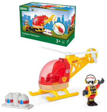 BRIO World - 33797 Firefighter Helicopter | 3 Piece Helicopter Toy for Kids Ages 3 and Up