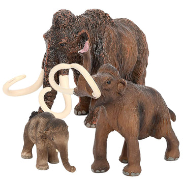 Vankcp 3Pcs Figurines Mammoth Family Toys,Realistic Ancient Elephant Figurines Model, Cake Toppers Playset Eduactional Toys Part