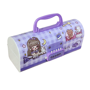 Funblast Kids Pen & Pencil Box Suitcase Style Password Lock Pencil Case, Multi-Layer Pencil Box Kids, Boys, Girls, Stationary Or