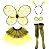 Satinior Bee Costume Kit For Women Tutu Skirt Bee Wings Headband Striped High Leg Warmers For Halloween Cosplay Party (60 Cm/ 23.62 Inches)