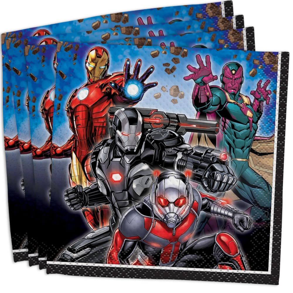 Marvel Avengers Beverage Paper Napkins | 5 x 5 | 16 Pcs