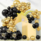 142 Pieces Black And Gold Balloon Garland Arch Kit Black And Gold Balloons Confetti Latex Balloons Black And Gold Party Decorati