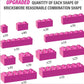 300 Piece Pink Bricks Bulk Assortment Pack, Pink Brick Accessories For Building With 12 Size, Compatible With Lego Parts And Pie