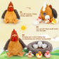 BENINY Egg Laying Hen Plush Toy, Brown Polyester Stuffed Animal with Baby Chicks, Mother Babies Series, Perfect for Kids & Christmas
