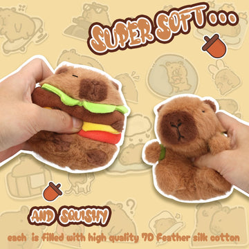 Chdblock 2 Pcs Capybara Plush Keychain Toy, Capybara Stuffed Animals, 7.3 Inch Capybara Plush Toy, Capybara Pendant For Backpack