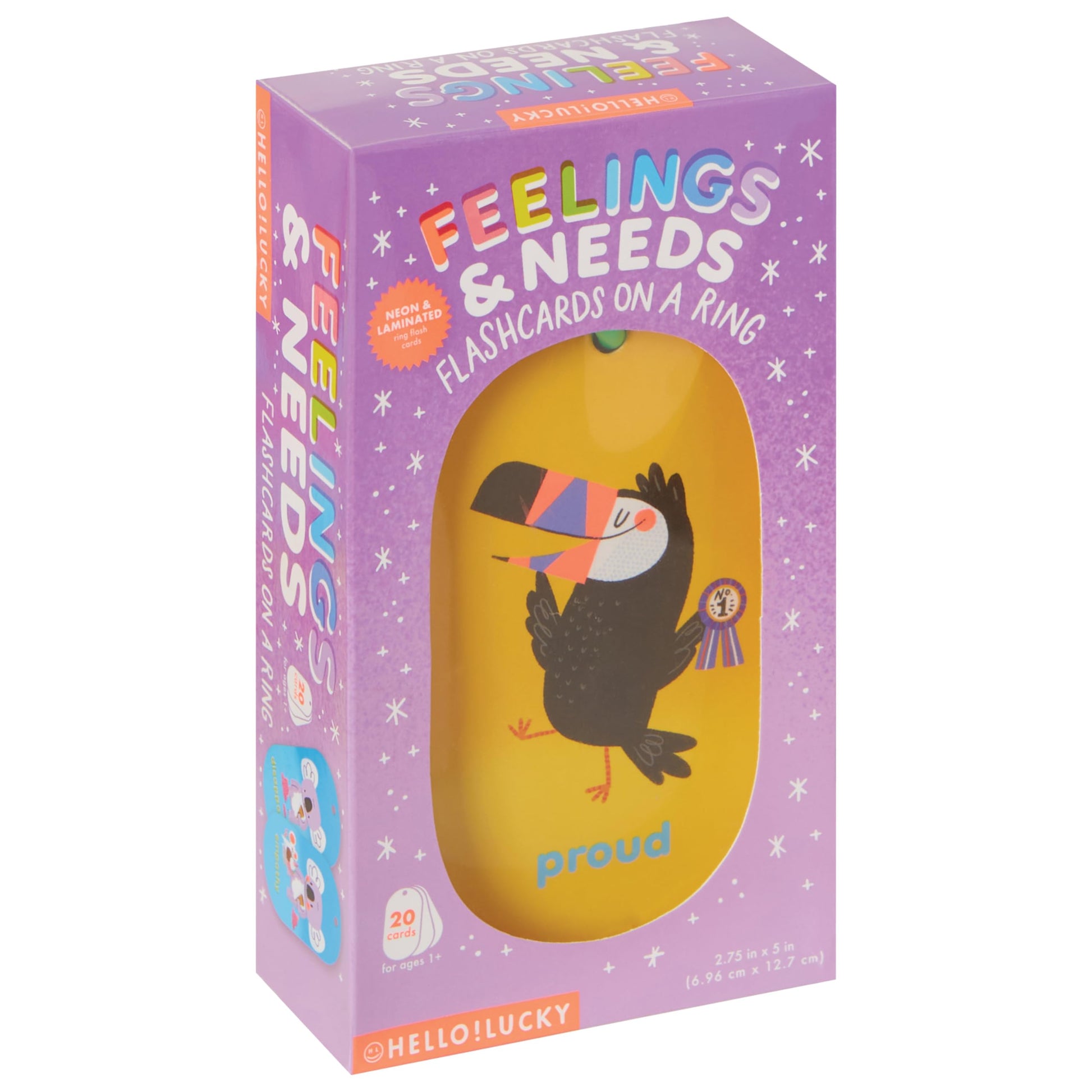 Hello!Lucky For C.R. Gibson: Feelings And Needs Flashcards On A Ring - 20 Educational Cards For Social Emotional Learning - For