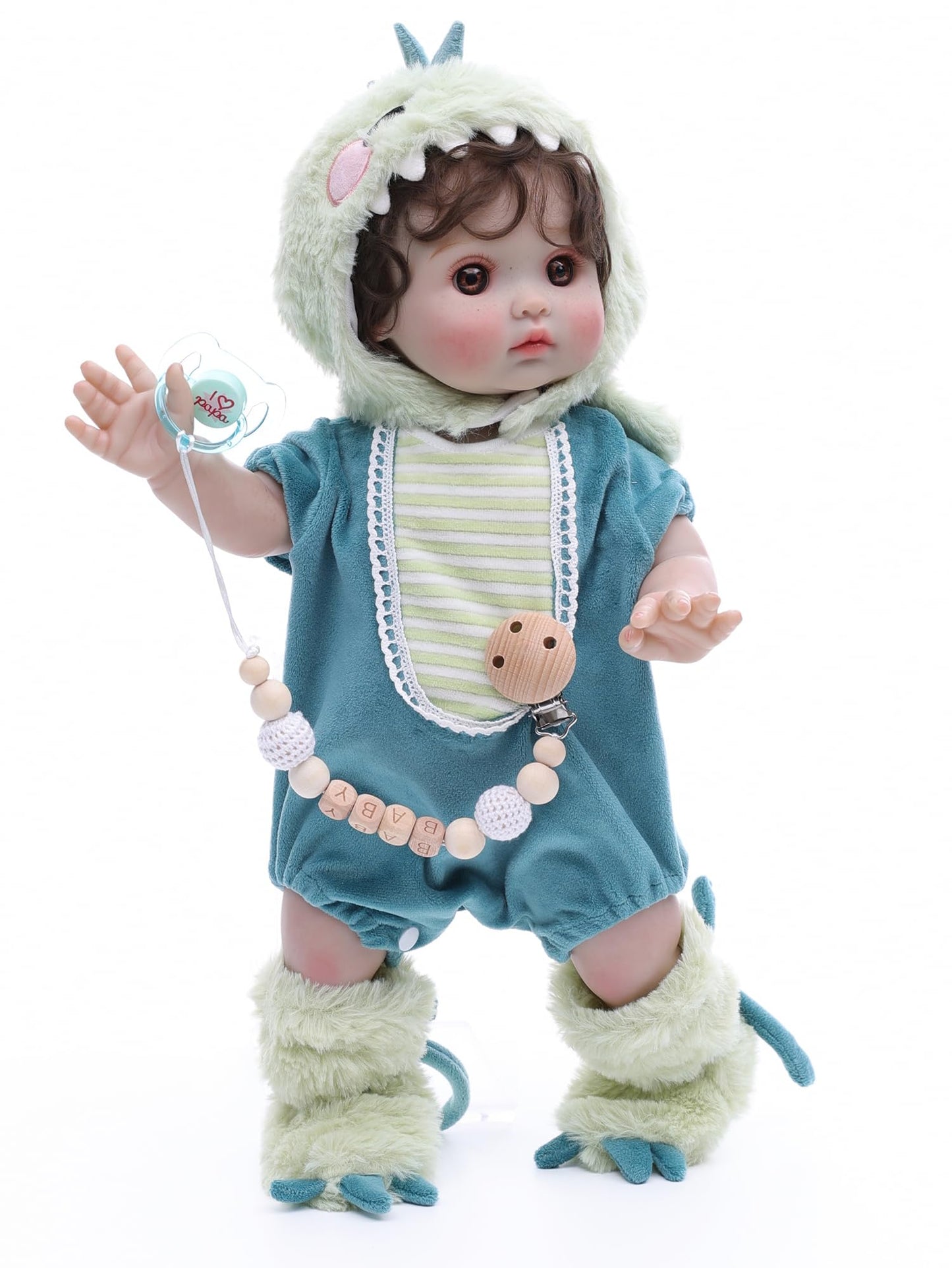 Cloveray Reborn Toddler Baby Doll Boy with Freckles - 18 Inch Realistic Full Vinyl Body Real Life Baby Dolls with Accessories for 3+ Year Old Girls Gifts  Pretend Play  enhanced Collectible Gift