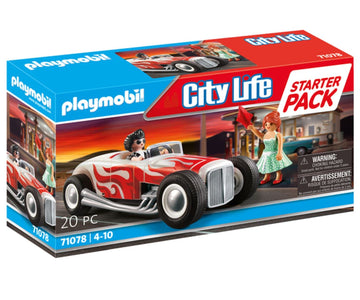 Playmobil Hot Rod Starter Pack - Red, One Size, Plastic, Model 71078