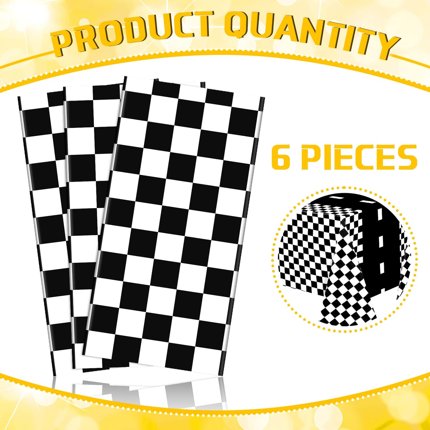 Irenare 6 Sheets Car Birthday Party Supplies Racing Party Decorations Road Tablecloth Racetrack Table Runner Table Covers for Ki
