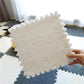 Typutomi 12Pcs Plush Puzzle Foam Floor Mat, Cute Soft Fluffy Interlocking Square Foam Tiles Area Rugs Carpet For Parlor Bedroom