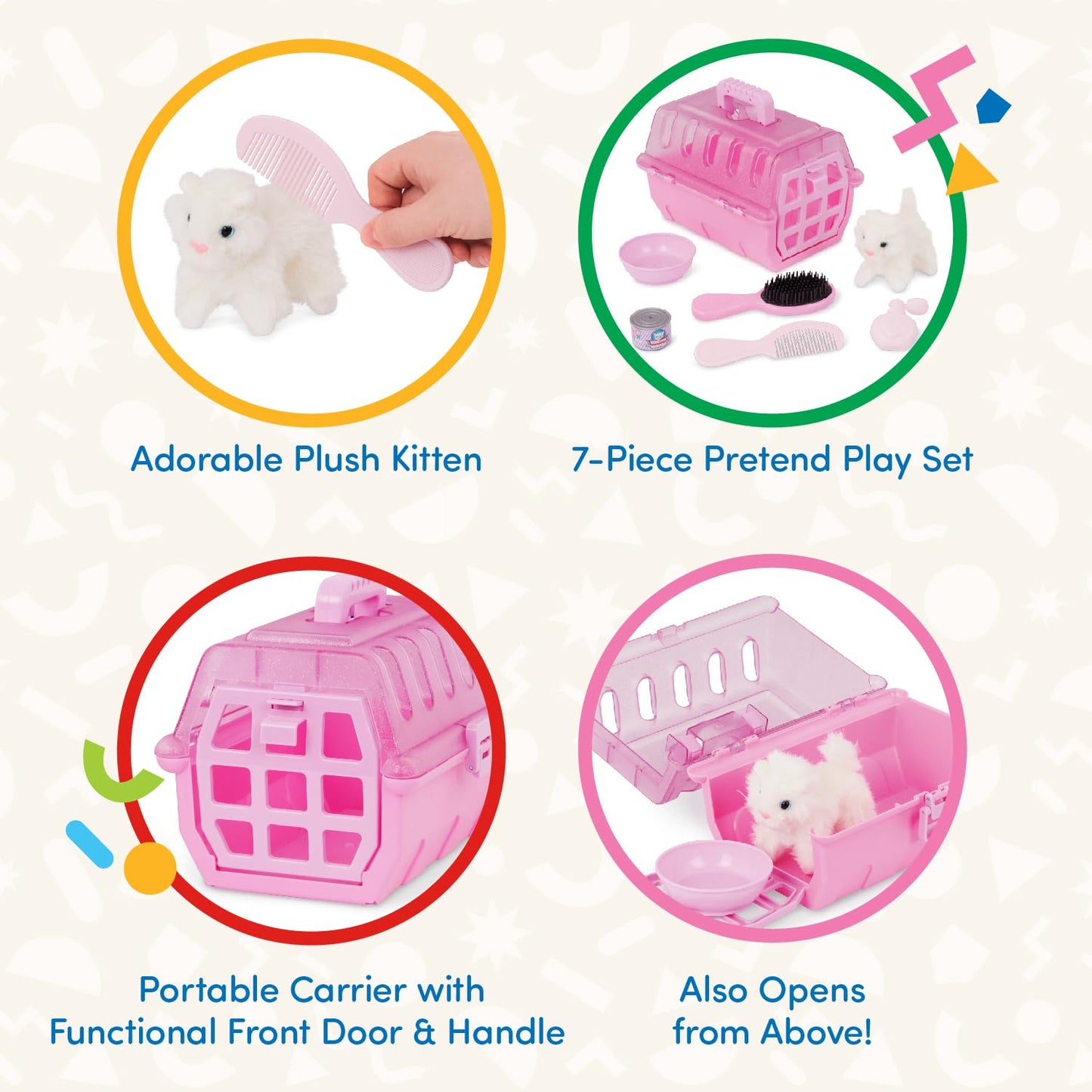 Battat Pet Carrier for Stuffed Animals, Pink Plush Toy, Model BT7230Z, Ideal for Pretend Play, Ages 3+