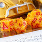 HDdais Cheese Dice Set Resin DND Dice Set, 7PCS Yellow Polyhedral Dice Set D&D for Dungeons and Dragons Role Playing Game and Ot
