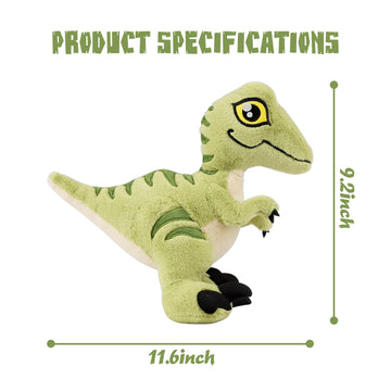 Tcbunny Baby Dinosaur 12' Bedtime Stuffed Animal Plush Toy, Kid'S Gifts For Boys, Girls, Birthday, Valentine, Christmas, Veliciraptor - Green