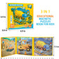 Magnetic Puzzles For Toddlers 3-5, 3 In 1 Travel Puzzles For Kids Ages 4-6, Excavator Truck Jigsaw Puzzle Book Road Trip Activit