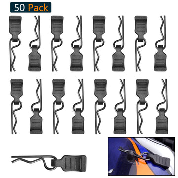 HobbyPark 50pcs Universal 1/16 1/18 SCX24 RC Body Clips with Pull Tabs Black RC Car R Pins Small for Traxxas TRX4M RC Vehicles T