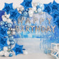 TONIFUL 30Pcs 18 Inch Large Blue Star Shape Foil Balloons Big Blue Stars Helium Mylar Ballons for Birthday Wedding Baby Shower A