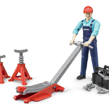 Bruder Bworld Man With Repair Shop Accessories