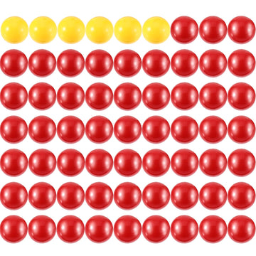 Gejoy 63 Pieces Game Replacement Marbles 3 Set Game Replacement Balls Compatible With Hungry Hippos, 57 Red And 6 Yellow Balls