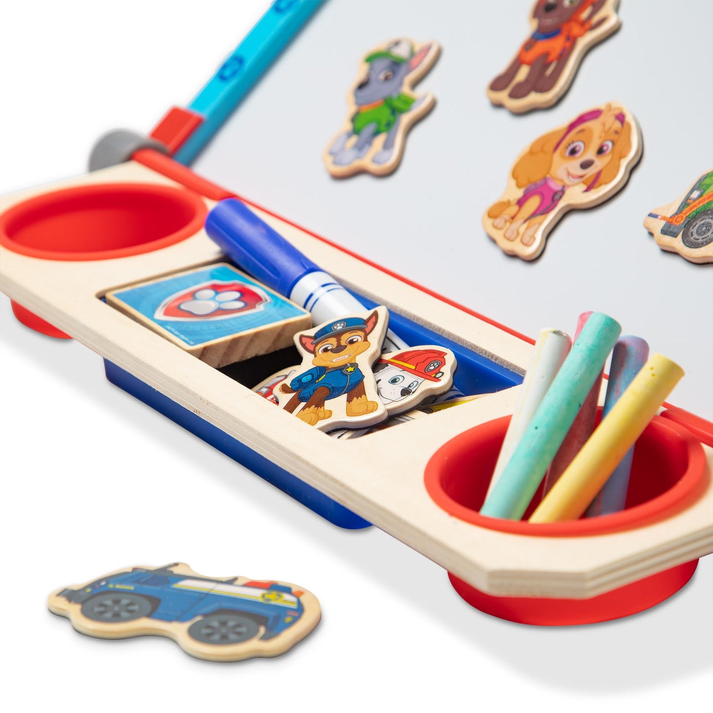 Melissa & Doug PAW Patrol Wooden Double-Sided Tabletop Art Center Easel (33 Pieces) PAW Patrol Toys, Double-Sided Childrens Eas