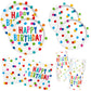 Happy Birthday Decorations: Kids  Birthday Party Supplies with Dots Design - Includes Happy Birthday Plates and Napkins, Dispos