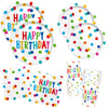 Happy Birthday Decorations: Kids  Birthday Party Supplies with Dots Design - Includes Happy Birthday Plates and Napkins, Dispos