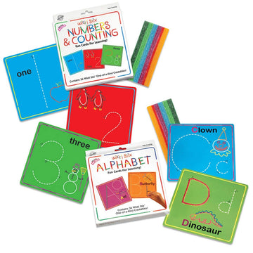 Wikki Stix Alphabet With Upper & Lowercase And Numbers & Counting Cards - 53 Pieces