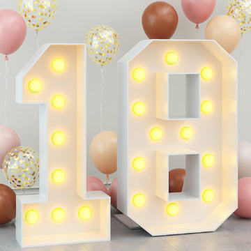 4Ft Light Up Numbers 18 Marquee Mosaic Numbers Frame For 18Th Birthday Party Large Cardboard With Light Bulbs Pre-Cut Kit Giant Cut-Out Thick Foam Board Sign Diy Boys Girls Decorations Anniversary