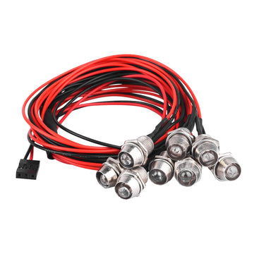CrazyHobby 8Leds LED Light Headlights Taillight Kit Compatible with Traxxas Slash Rustler Tamiya Arrma Redcat HSP RC4WD Axial SC