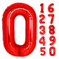 40 Inch Giant Red Number 0 Balloon, Helium Mylar Foil Number Balloons For Birthday Party, Birthday Decorations For Kids, Anniver