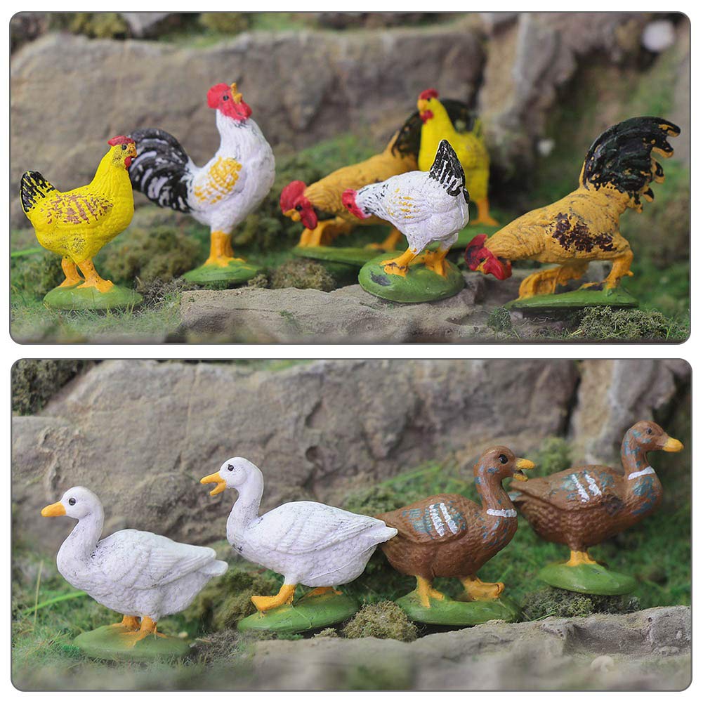 30Pcs O Gauge Farm Animal 1:43 Scale Painted Chicken Duck Goose Pvc Model Train Layout An4304-30-Amus