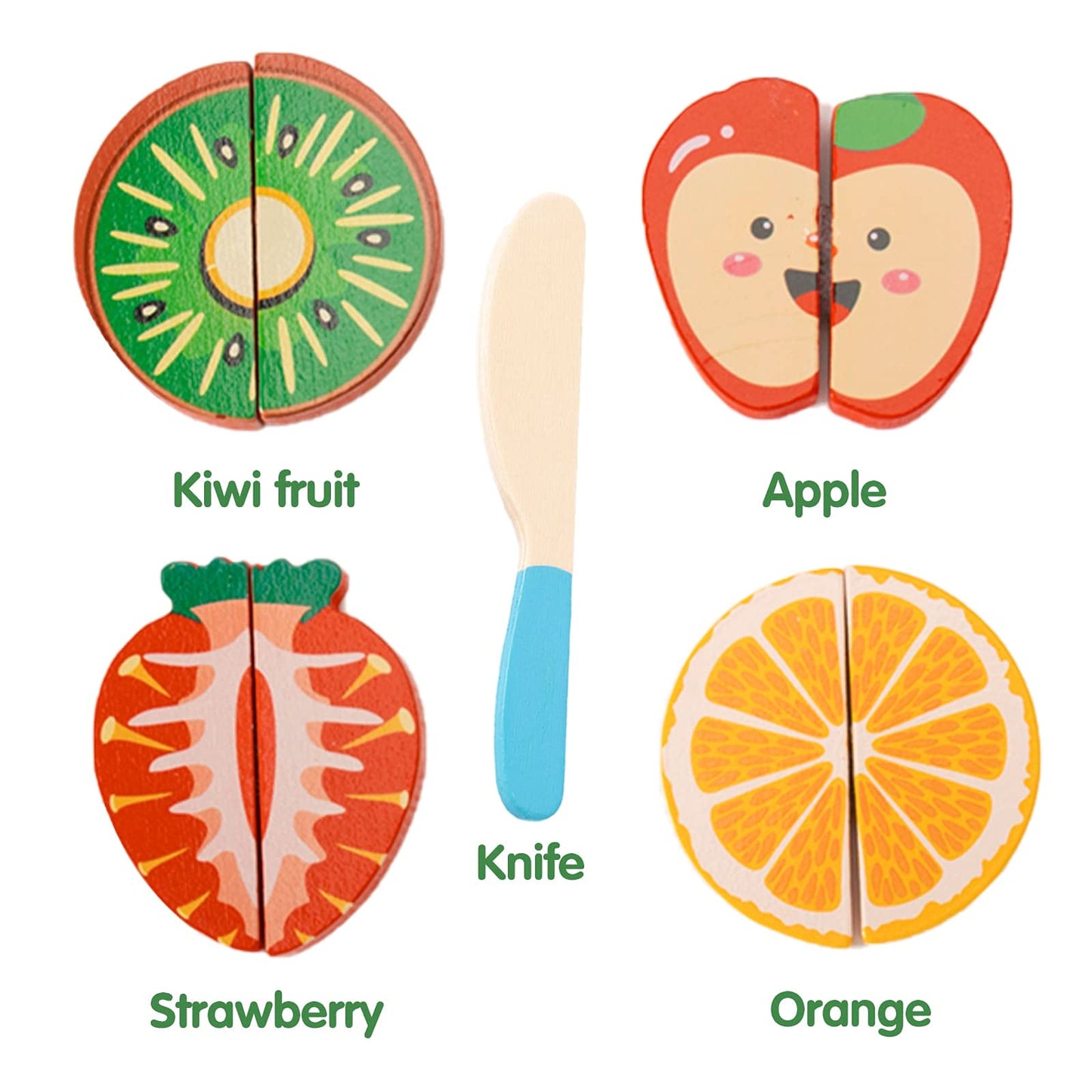 Cucos Wooden Cutting Puzzles For Kids Ages 1-5 Years Old, Wooden Peg Fruit Toddler Puzzles, Learning Toys Educational Gift For G