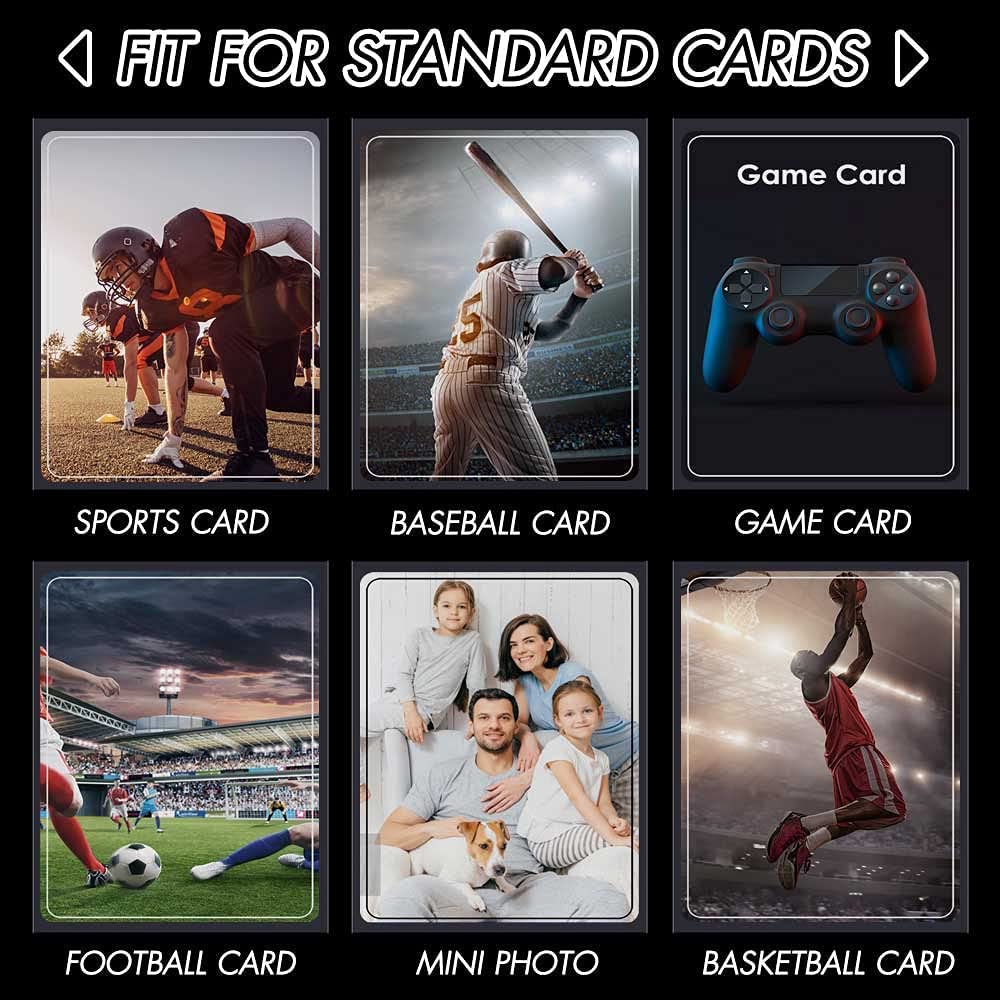 Kitoyz 1000PCS Clear Card Sleeves Top Loaders for Trading Cards, Sports Cards, Football, MTG, Yugioh - Protectors for Collectibles