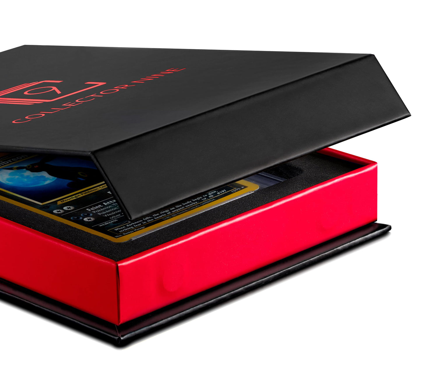 Collector Nine Bgs Display Gift Case Magnetic Flip | Graded Card Storage Slab Shipping Box Holder (Red, Bgs 3-Pack)