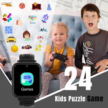 Kids Smart Watch for Boys Girls with Video,Camera,Music Player,24 Games,Pedometer, Alarm Clock, Calculator,Torch, Touch Screen,1