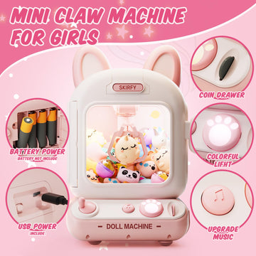 Skirfy Claw Machine For Kids,Mini Vending Machine, Prize Dispenser Toys For Girls And Boys, Electronic Arcade Game For Party Bir