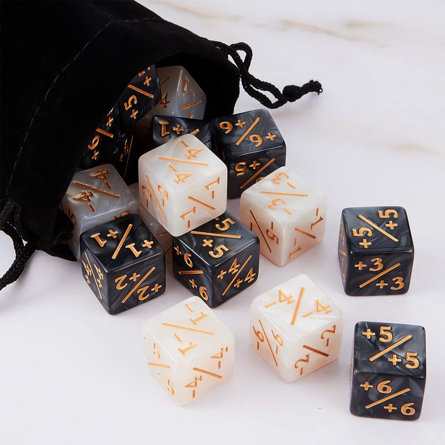 48 Pieces Mtg Dice Counters Plus 1 Tokens Counter Marble D6 Bulk Dice Compatible With Magic The Gathering, Cards Gaming Accessories