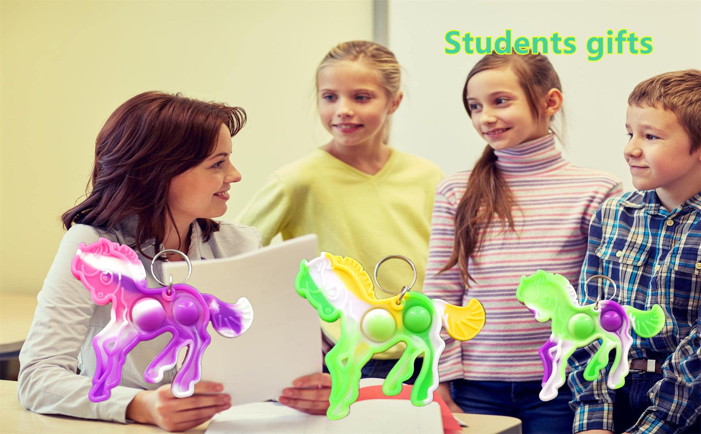 Roaqua 20 Packs Small Horse Mini Pop Fidget  Autism Sensory Birthday Birthday Party Favors Gifts for School Classroom  mature-themed and Kids