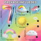 7Th Rainbow Birthday Decorations, 7Th Rainbow Birthday Foil Balloons Set With Sun Rainbow Gradient Stars And 40 Inch Number 7 Ba