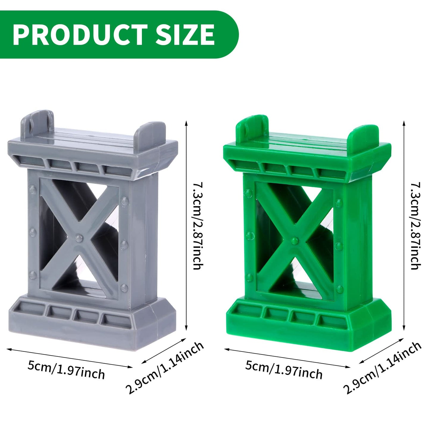Ioffersuper 12 Pcs Train Bridge Pier Track Railway Accessories Multi Level Support Risers High Level Blocks Compatible All Major