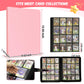 enhanced Card Binder 16 Pocket  1000+ Cards PU Cover Trading Card Binder Side Loading Card Collection Album Holder Folders for MTG  TCG  Game Cards & Sports Cards  Kpop (light pink)