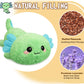 Cuckool Mint Axolotl Stuffed Animals, Microwavable Stuffed Animals Heating Pad For Cramps, Pain Stress Relief, Heatable & Coolab
