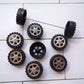 30 Pcs Plastic Roll 2mm Dia Shaft Toys Car Wheel with 15 Pcs Shaft Round Rod Axles for DIY Model Toy RC Car Truck Building Proje