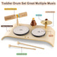 Looikoos Kids Drum Set For Toddlers All In One Montessori Wooden Musical Instruments Set,Preschool Educational Baby Sensory Musical Toys For Kids Ages 1-6