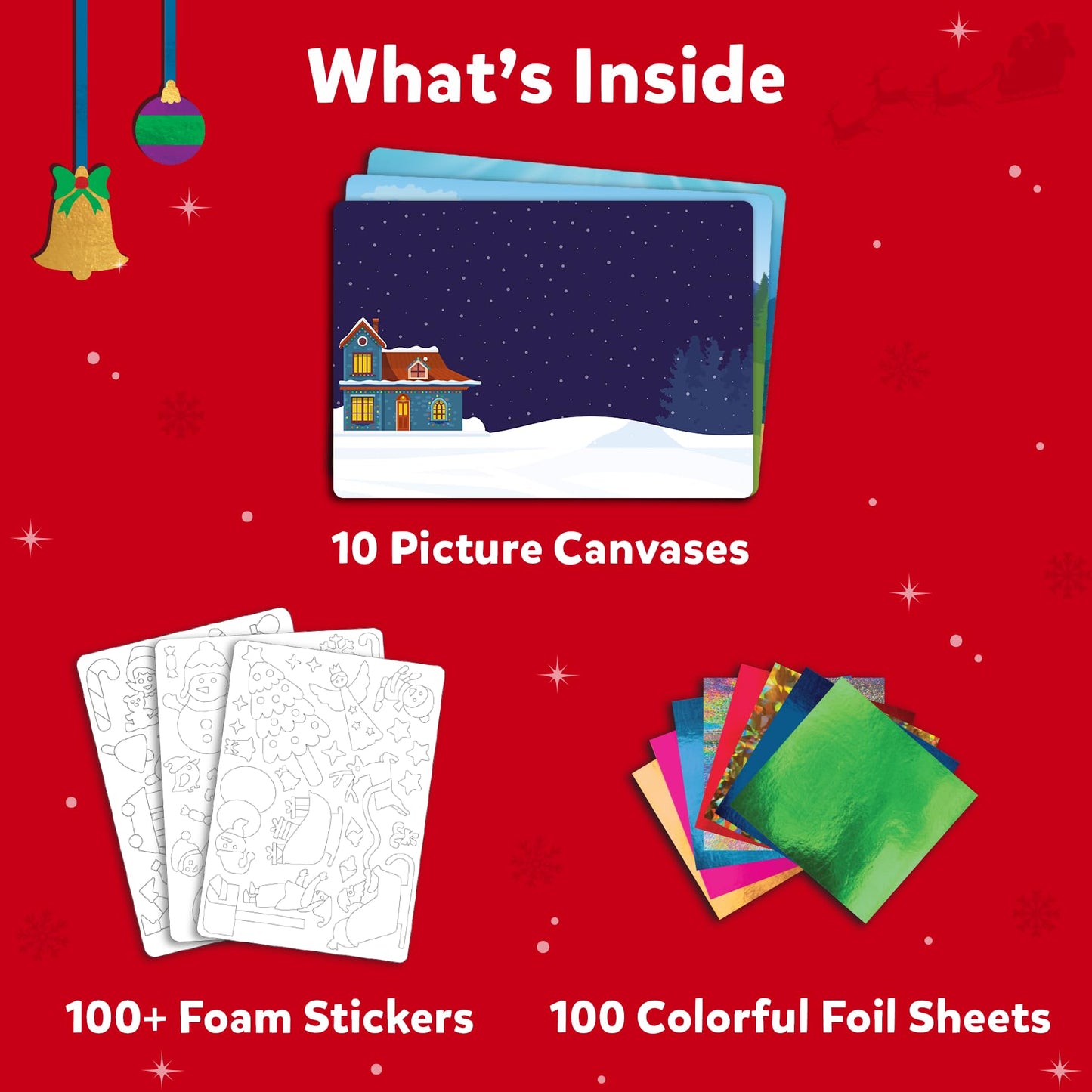 Skillmatics Foil Fun - Holiday Magic, No Mess Art For Kids, Christmas Craft Kits & Supplies, Diy Creative Activity, Travel Toys, Gifts For Boys & Girls Ages 4, 5, 6, 7, 8, 9