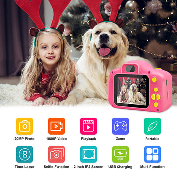 Ozmi Kids Camera Toys For 3-9 Year Old Girls, Kids Selfie Camera Compact For Child Little Hands, Smooth Shape Toddler Camera, Be