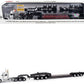 Peterbilt 589 Tridem-Axle Truck Tractor with Day Cab and Trail King TK170 Hydraulic Detachable Gooseneck Lowboy Trailer with Jeep and Booster White inchTransport Seriesinch 1/64 Diecast Model by Diecast Masters