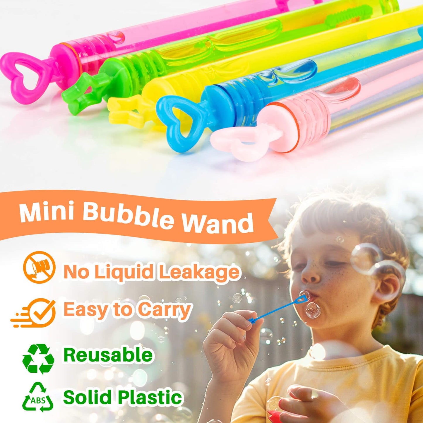 Maqihan 30Pcs Mini Bubble Wands Bulk - Bubbles Party Favors Small Bubble Wands For Summer Outdoor Party Themed Birthday Wedding